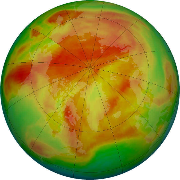 Arctic ozone map for 22 April 1998